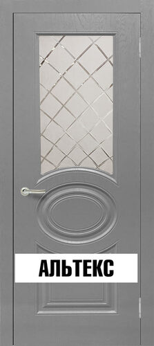Межкомнатные двери - Роял 1 остекленная Серый
